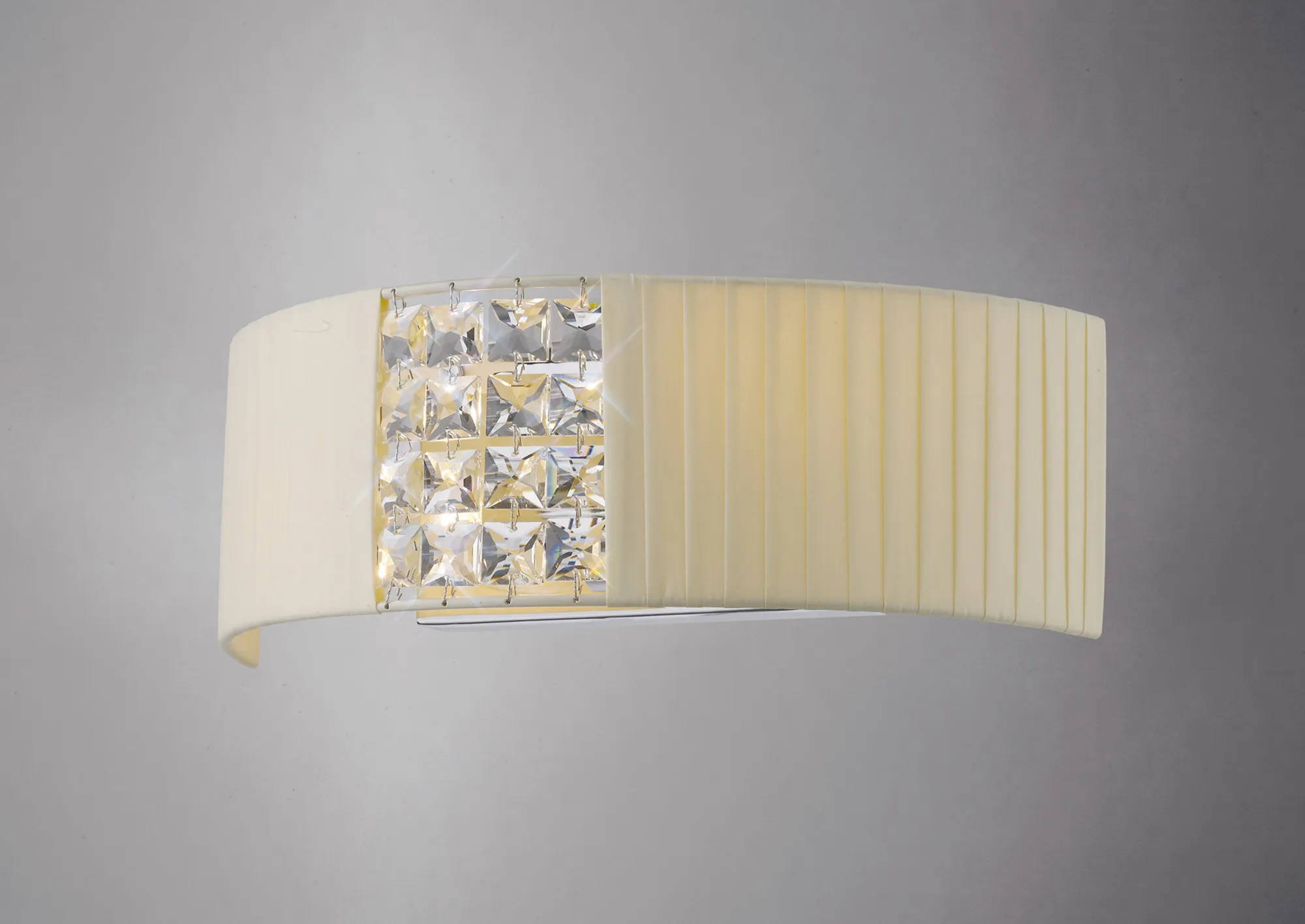 Evelyn Polished Chrome-Cream Crystal Wall Lights Diyas Shaded Wall Lights Evelyn Polished Chrome-Cream Crystal Wall Lights Diyas Shaded Wall Lights